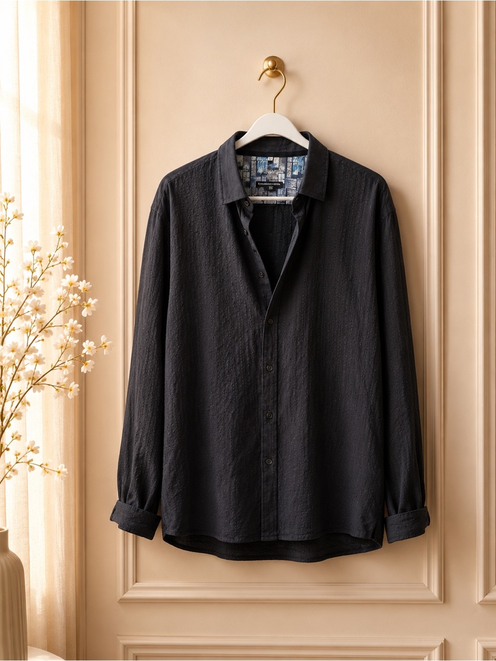 Casual Black Visconti Button-Down Shirt - Men
